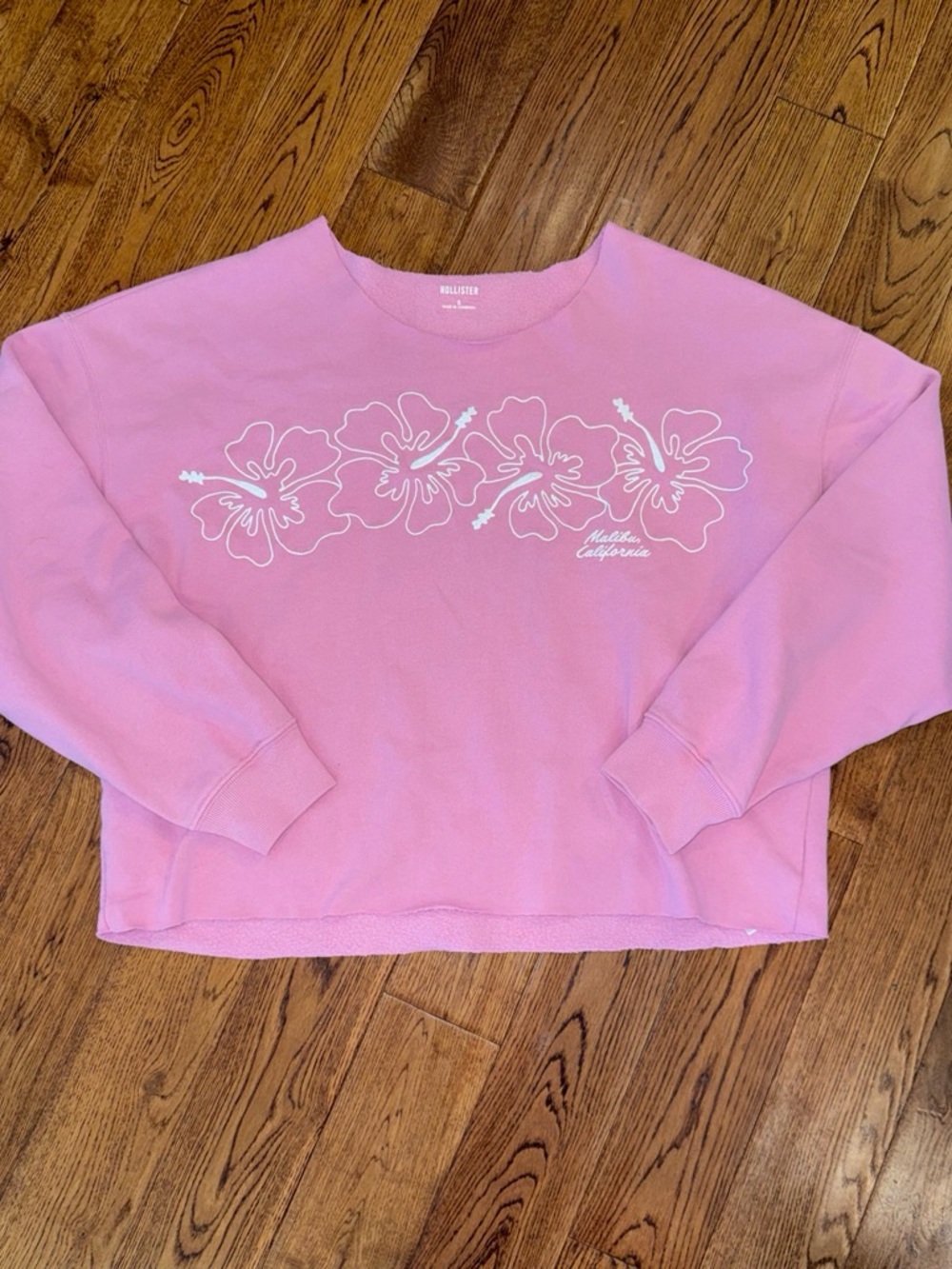 Hollister Pink Floral Pullover Sweatshirt